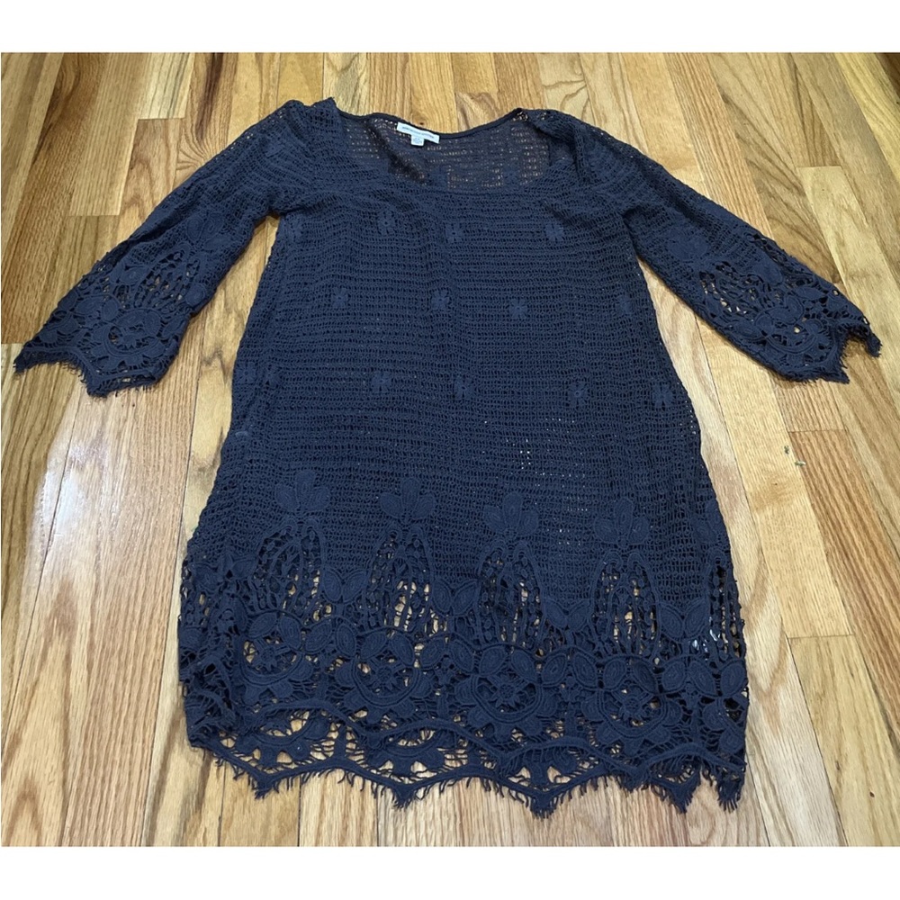 American Eagle black knit lace dress S/P